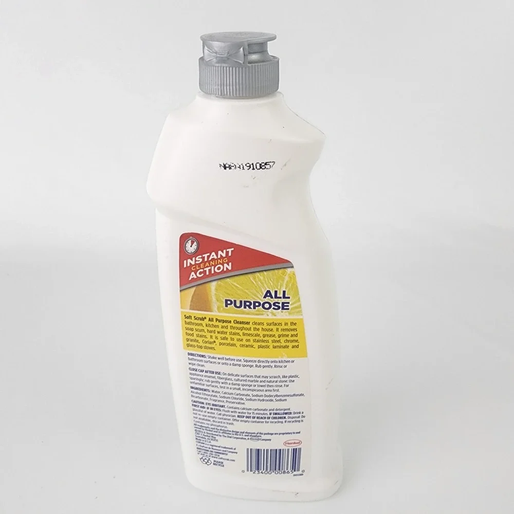 Soft Scrub‎ LEMON Scent Heavy Duty Cleaner 24 oz. Deodorizes Tough Stains 000865